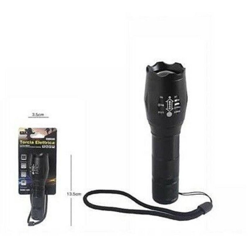 foto del prodotto torcia elettrica ultra luminosa luce 1led impermeabile campeggi jd072 14cm 63366 trade shop traesio