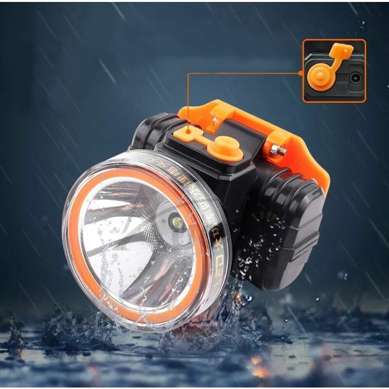 foto del prodotto torcia frontale a led ricaricabile subacquea waterproof immersioni 50mt ab z990