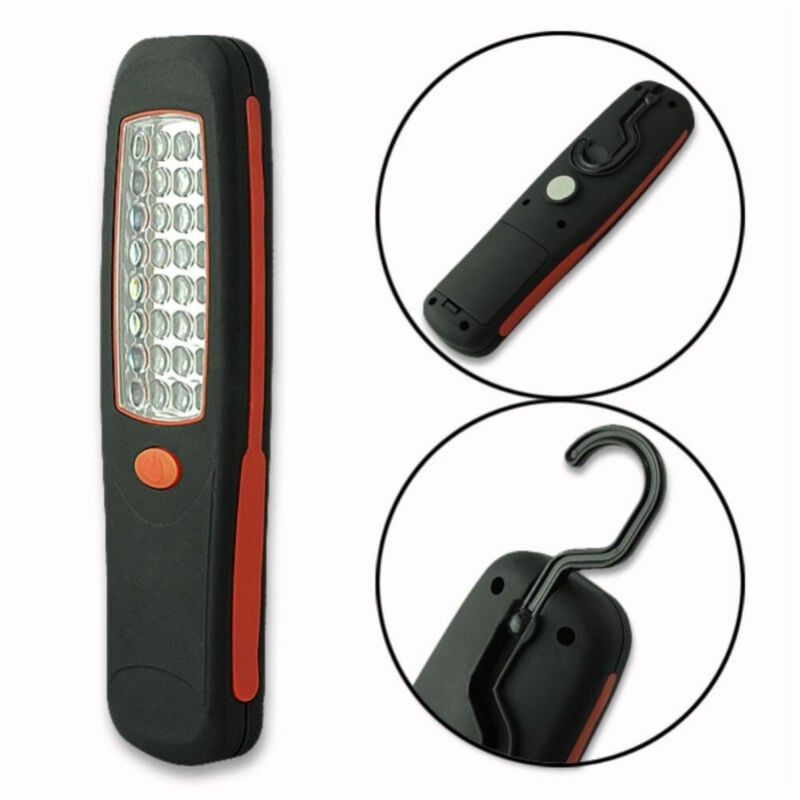 foto del prodotto torcia lampada calamita gancio 30 led 7 led per casa auto ufficio emergenza trade shop traesio