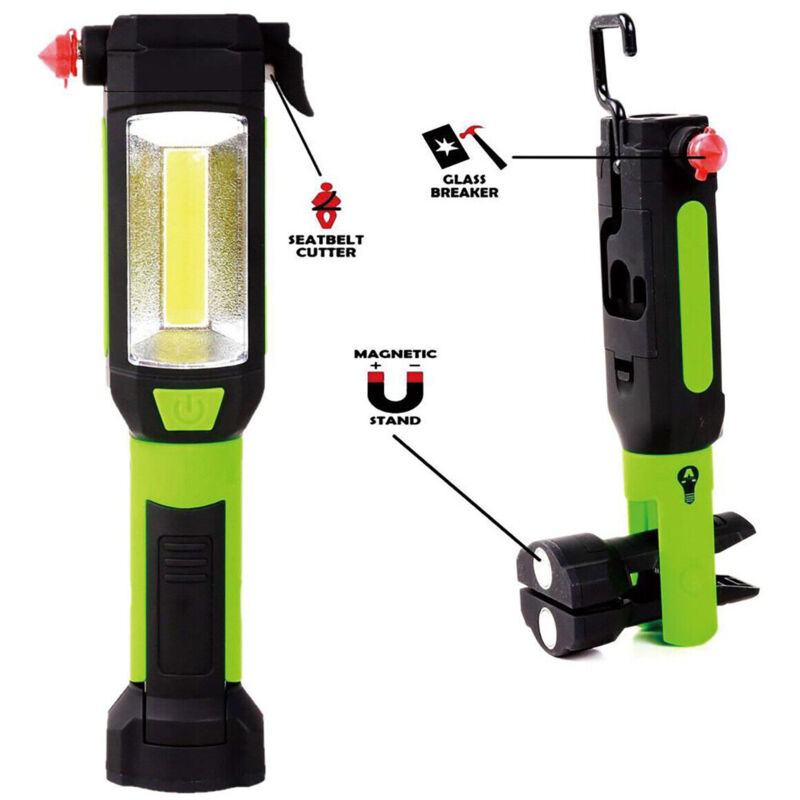 foto del prodotto torcia lampada da lavoro led cob martello officina magnetico taglierina camping