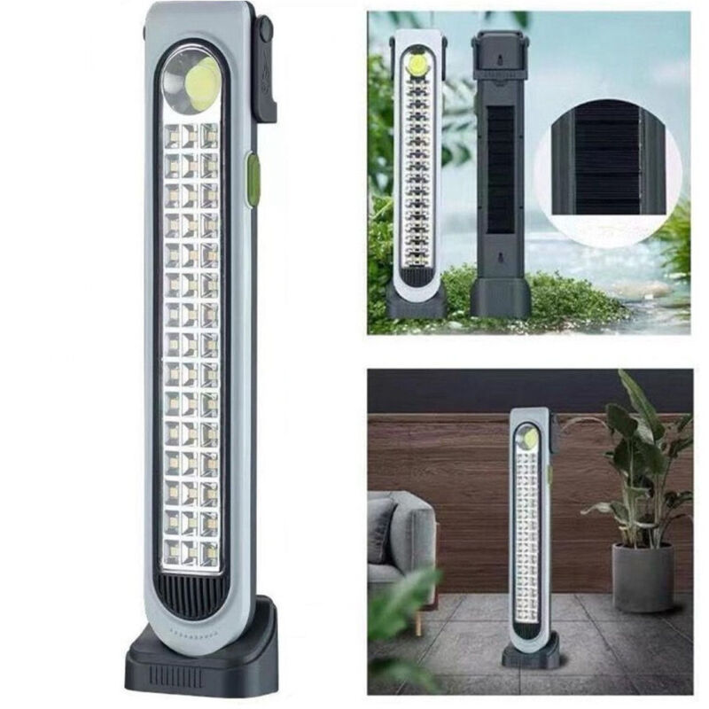 foto del prodotto torcia lampada di emergenza con pannello solare 45led luce bianca ricaricabile - - trade shop traesio