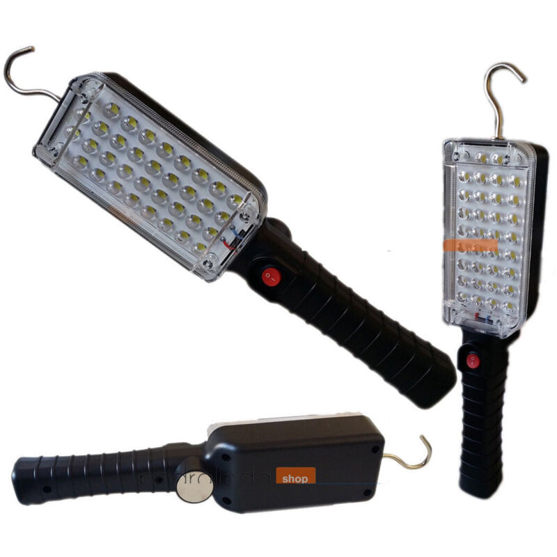 foto del prodotto torcia lampada portatile gancio calamitata 34 led da lavoro ricaricabile zj 859 trade shop traesio