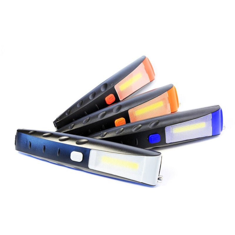 foto del prodotto torcia lampada portatile led strip cob + 2 led doppia calamita estensibile 30 cm - - trade shop traesio