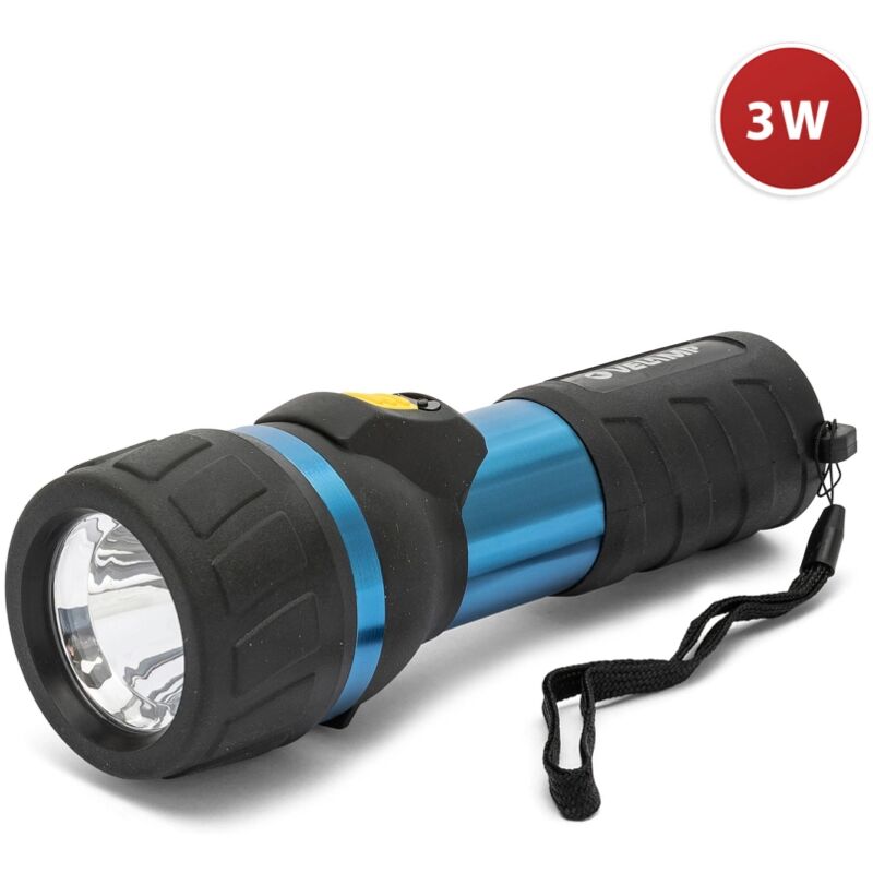 foto del prodotto torcia led a pila velamp in alluminio e gomma 110 lumen