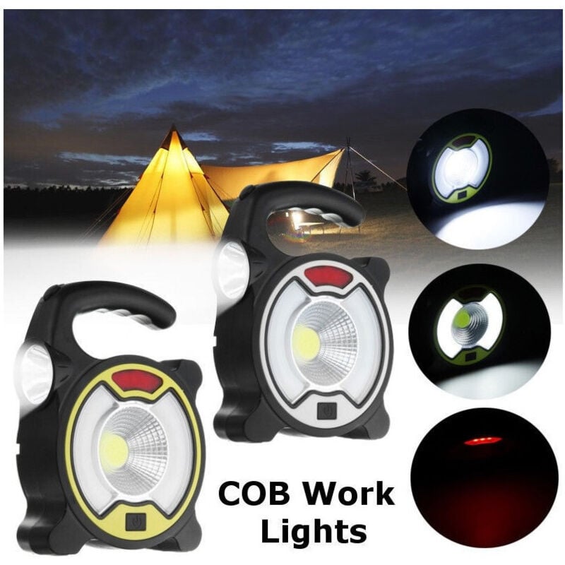 foto del prodotto torcia led cob emergenza luce faro da lavoro ricaricabile con pannello solare trade shop traesio