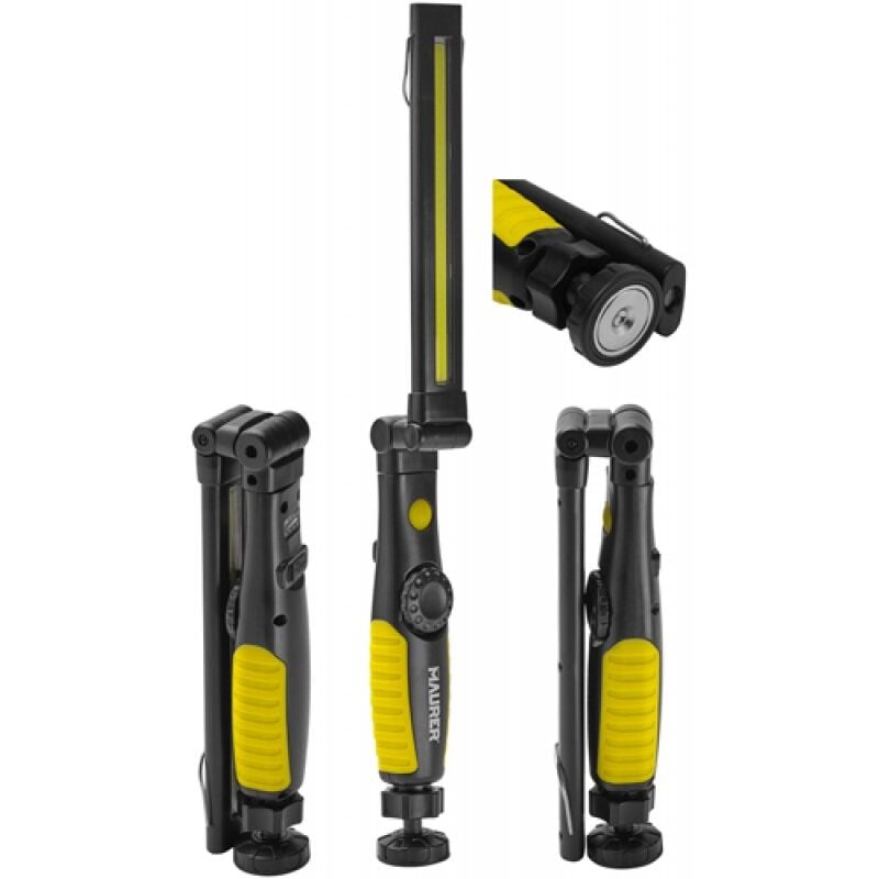 foto del prodotto torcia led da lavoro girevole 360 maurer batteria ricambio usb cf. blister