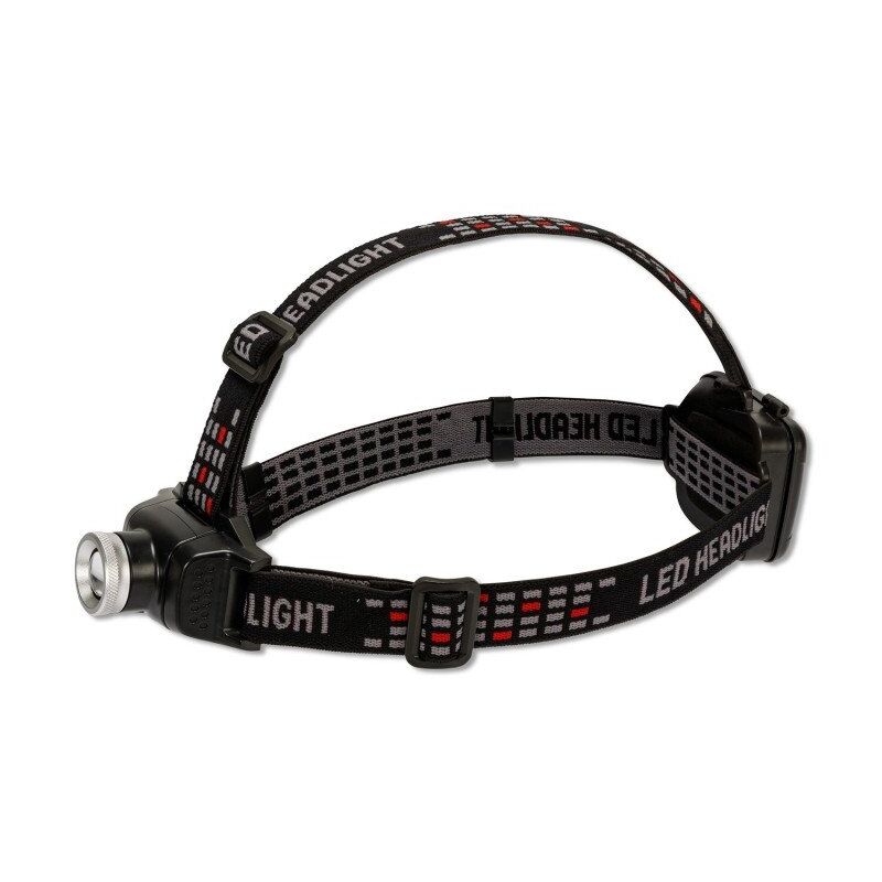 foto del prodotto torcia led frontale, 6w, 400 lumen, con zoom e luce posteriore, luminosit regolabile velamp ih535