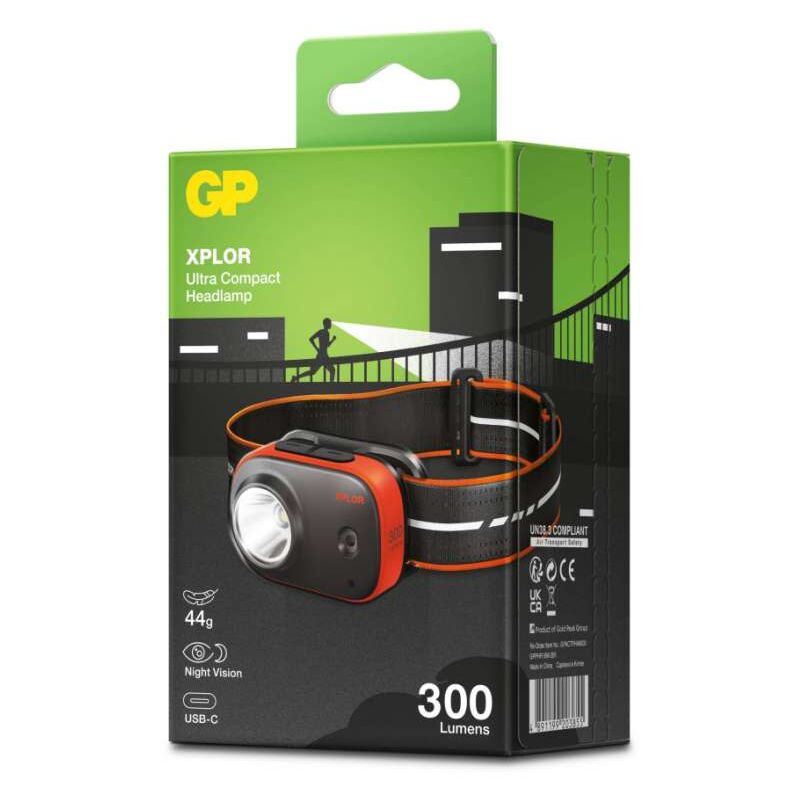 foto del prodotto torcia led frontale phr16 300lm ricaricabile usb c
