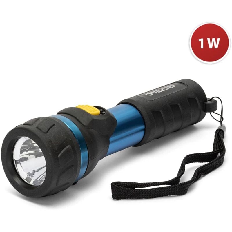 foto del prodotto torcia led in alluminio e gomma, 70 lumen, 1w 2aa