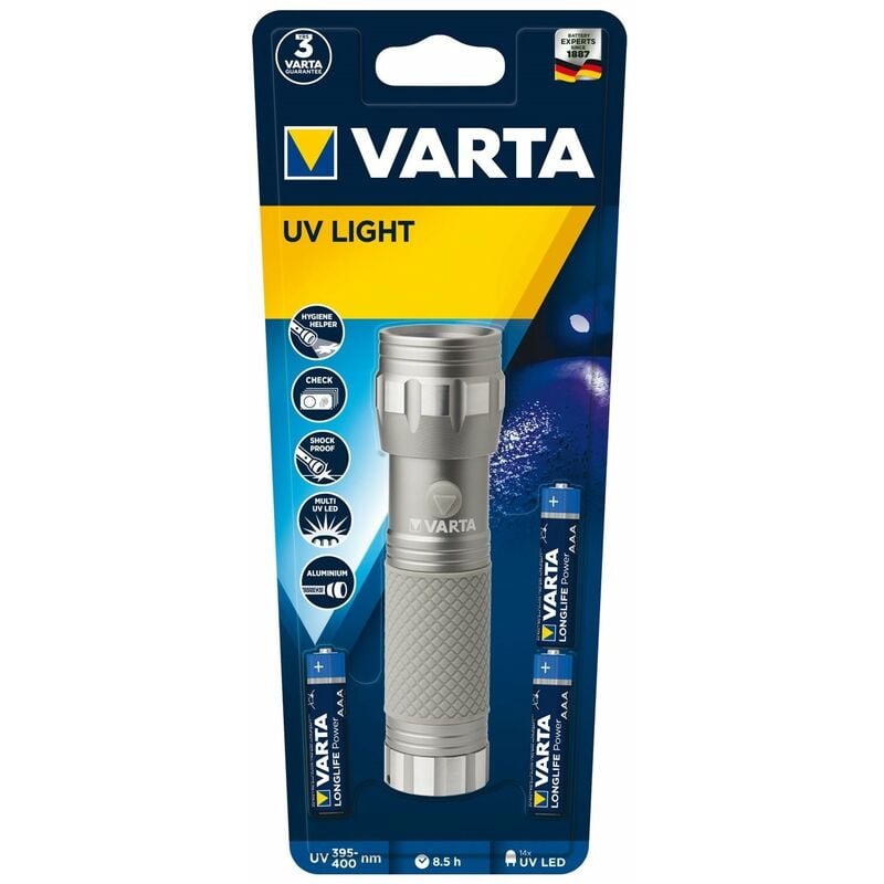 foto del prodotto torcia led luce ultravioletta varta
