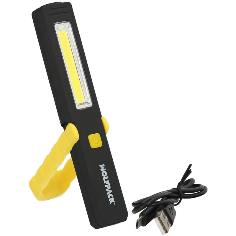 foto del prodotto torcia led multifunzione ricaricabile tipo penna (900 mah) 200 lumen con magnete, gancio e supporto regolabile.