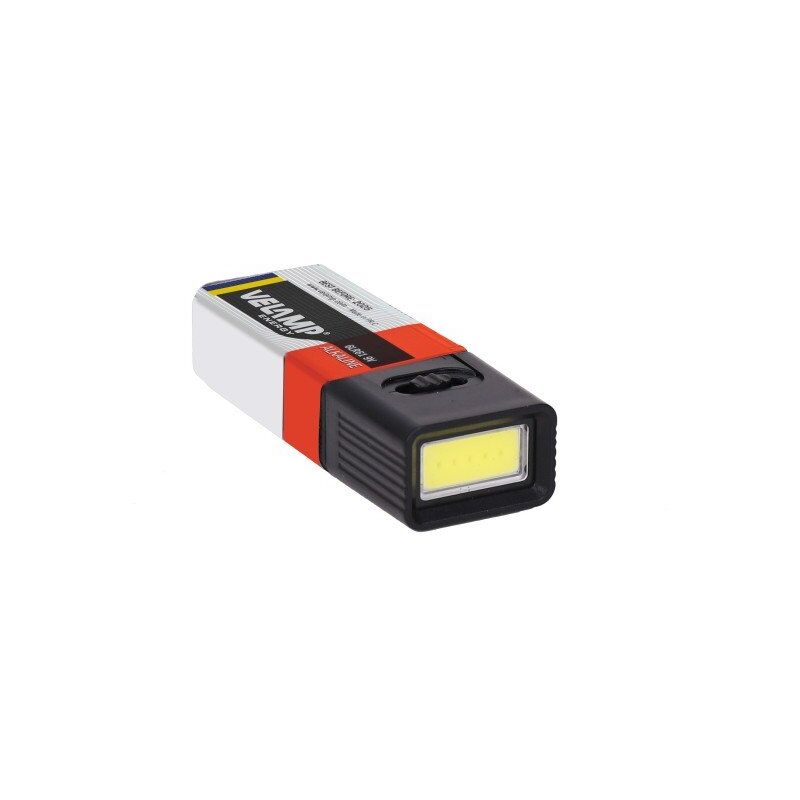 foto del prodotto torcia led snicker con pila 9v, 1w, 50 lumen, autonomia 10 ore velamp in217
