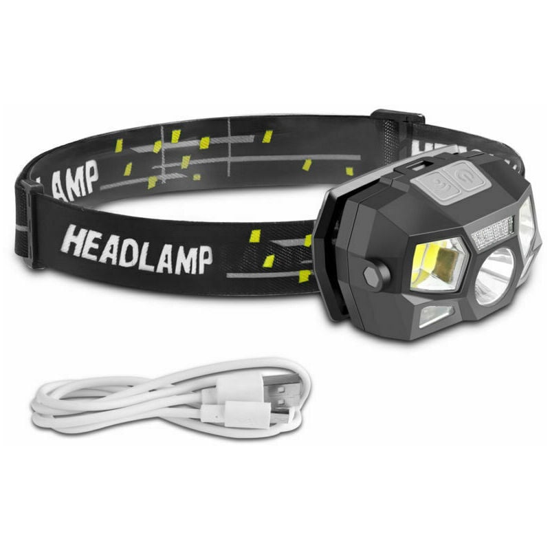 foto del prodotto torcia led ultra potente, ricarica usb, sensore led a luce intensa, faro impermeabile, pesca notturna all aperto e corsa