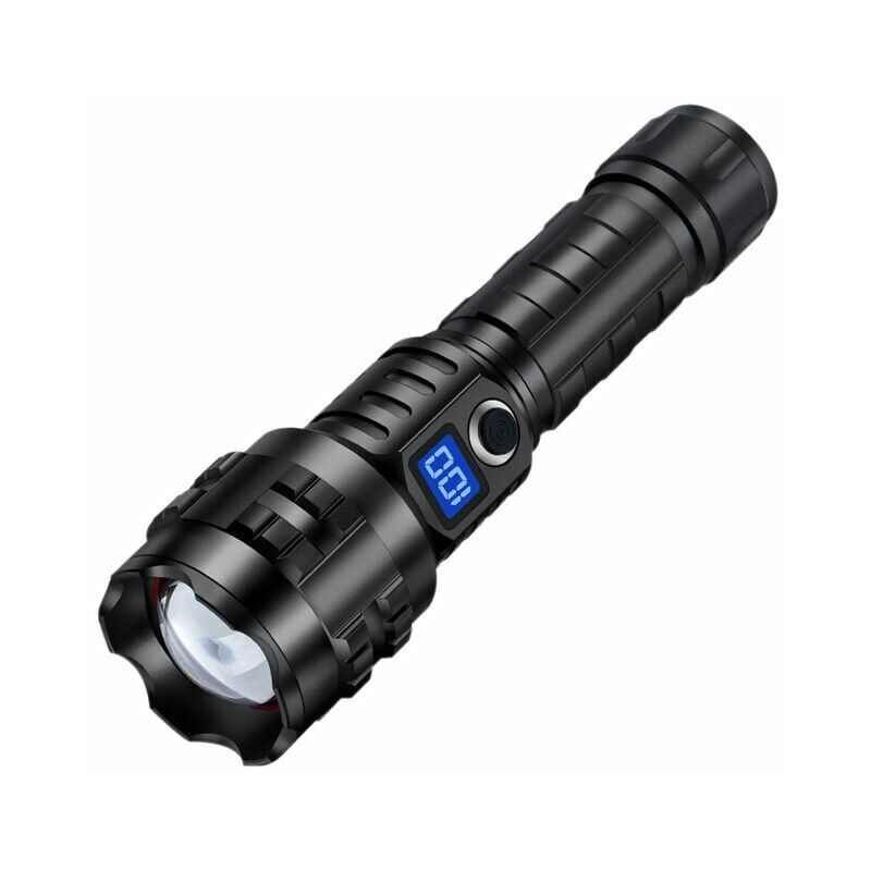 foto del prodotto torcia led ultra potente, torcia da 15000 lumen, luce tattica impermeabile con zoom con 5 modalit di illuminazione per campeggio, escursionismo,