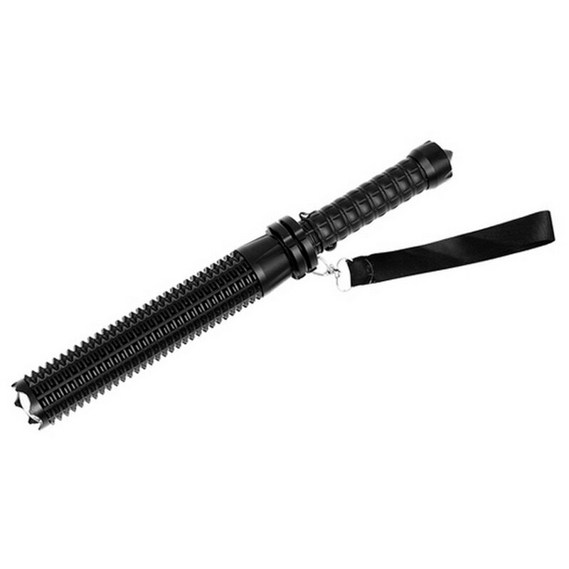 foto del prodotto torcia led xpe a manganello estensibile in alluminio nera bianco freddo 6000k novaline