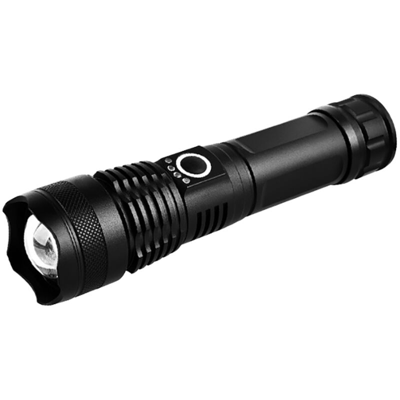 foto del prodotto torcia led xt a110 in alluminio nera bianco freddo 6000k novaline