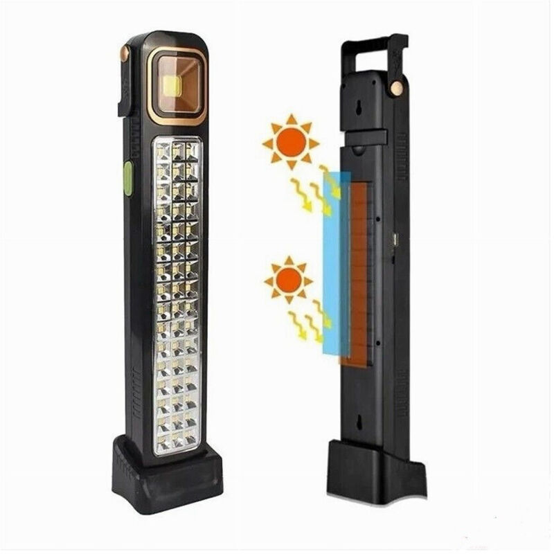 foto del prodotto torcia portatile lampada di emergenza ricaricabile usb solare 45led luce bianca - - trade shop traesio
