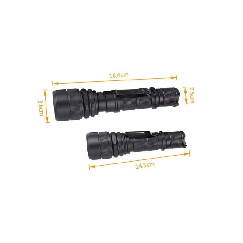 foto del prodotto torcia portatile ricaricabile zoomabile tattico campeggio sport impermeabile 5 modalita di luce