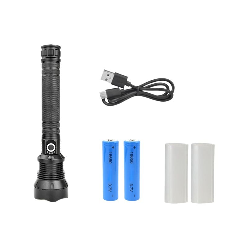 foto del prodotto torcia ricaricabile da 990.000 lumen, torcia led super luminosa ad alta luminosit con cavo usb, 5 modalit , impermeabile, potente torcia per casa,