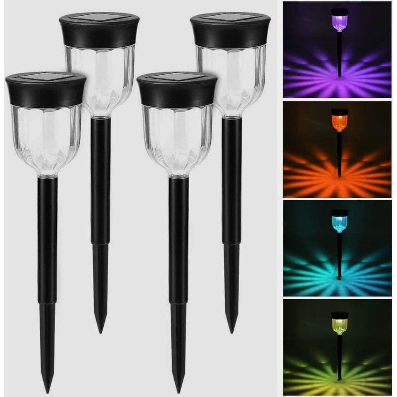 foto del prodotto torcia solare da giardino rgb, lampada led decorativa, illuminazione solare impermeabile ip65, decorazione per esterni per