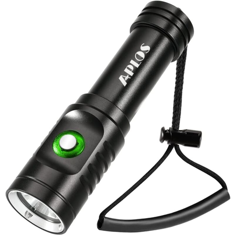 foto del prodotto torcia subacquea ap01 da 1050 lumen, torcia a 3 modalit , luce subacquea impermeabile ipx8, impermeabile fino a 100 m sott acqua, con batteria e