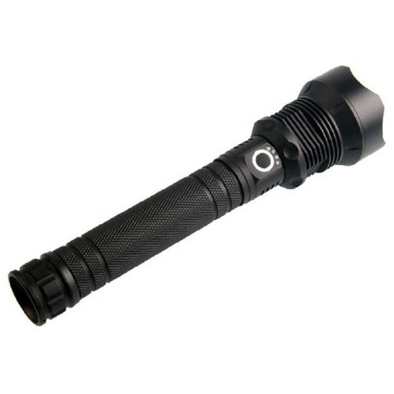 foto del prodotto torcia tattica a led ricaricabile portatile con 3 modalità di illuminazione - - trade shop traesio