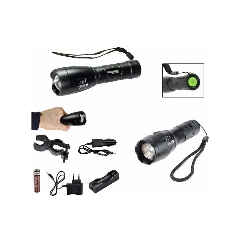 foto del prodotto torcia tattica militare led 80000w bici zoom luce ricaricabile impermeabile