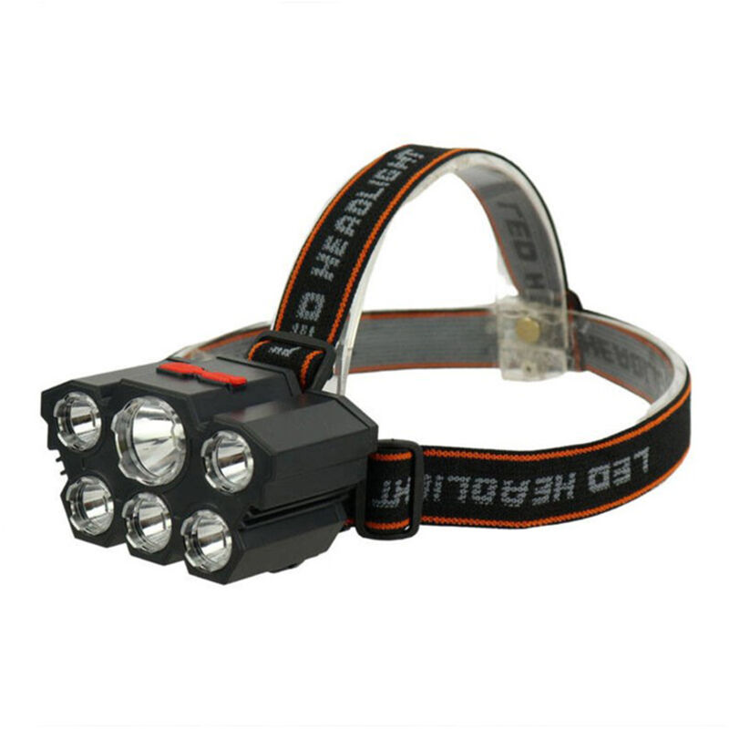 foto del prodotto torcia testa lampada frontale 6 led ricaricabile luce usb pesca caccia le 011