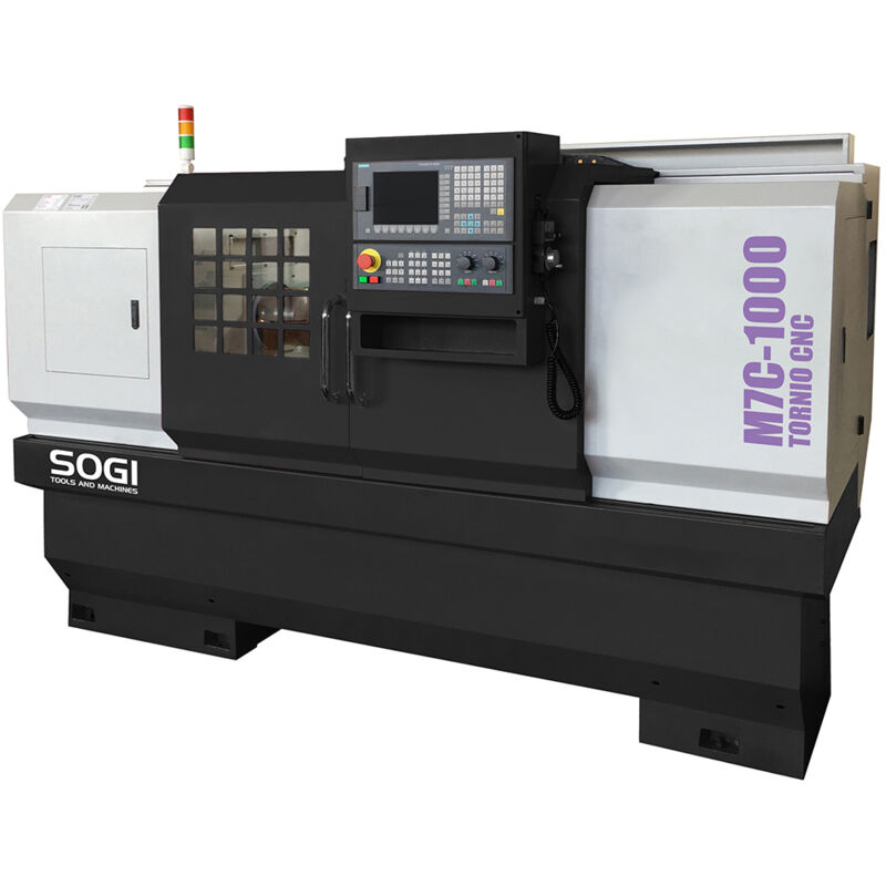 foto del prodotto tornio cnc ad autoapprendimento 540 x 1000 sogi m7c-1000 - controllo numerico siemens 808d - pb 82 mm accessori