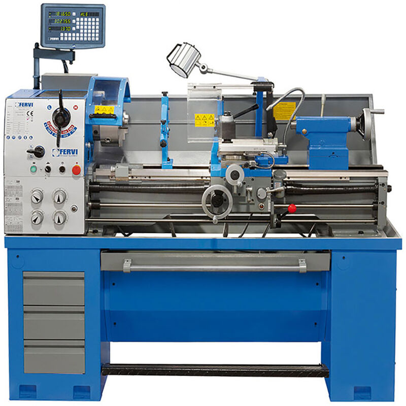 foto del prodotto tornio metalli fervi t069 400v3a visualizzatore a 3 assi 400v pb 52 mm