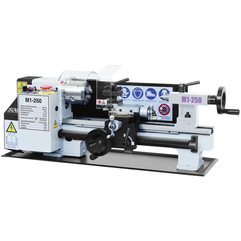 foto del prodotto tornio per metalli da banco sogi m1 250 180 x 300 avanzamento automatico longitudinale