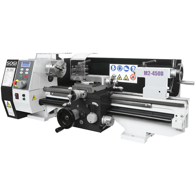 foto del prodotto tornio per metalli da banco sogi m2 450d 210 x 510 motore brushless avanzamenti automatici