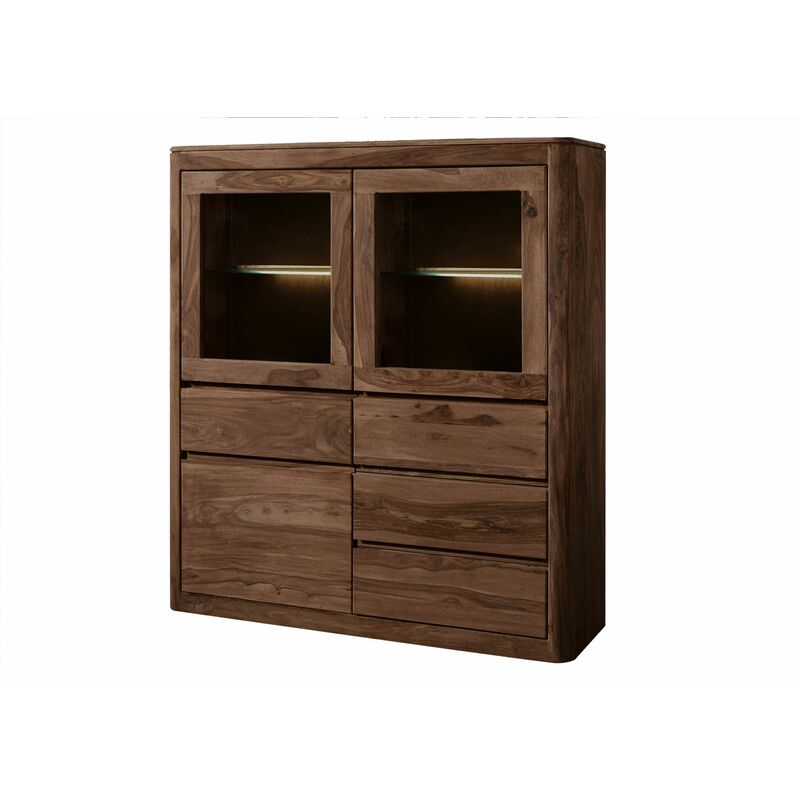 foto del prodotto toronto 103 credenza in legno di sheesham decapato smoked cherry 128x40x145