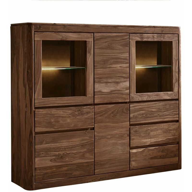 foto del prodotto toronto 104 credenza in legno di sheesham decapato smoked cherry 166x40x145