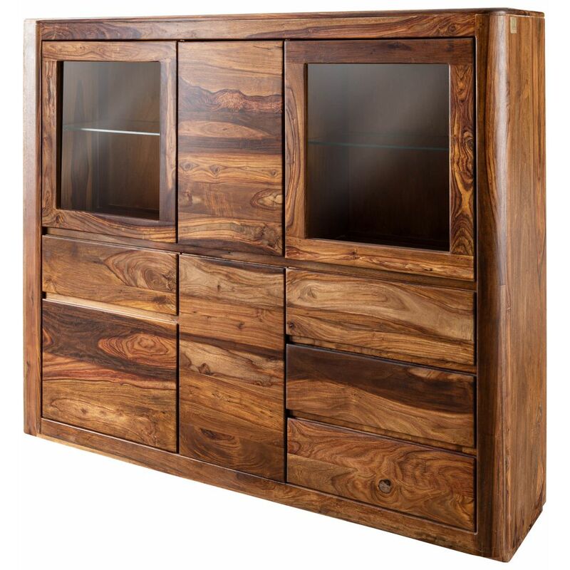 foto del prodotto toronto 204credenza in legno di sheesham cerato noce 166x40x145