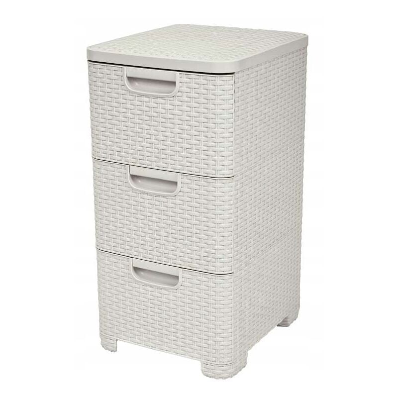 foto del prodotto torre da scrivania 3 cassetti 14l, style pratica torre per riporre attrezzi, biancheria, carte e altro 3x14l 37,8x32,8x60 cm avorio curver