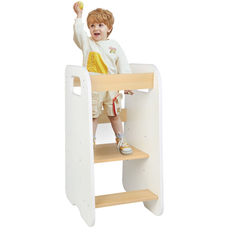 foto del prodotto torre di apprendimento per bambini barra di sicurezza 80x50x40cm bianco