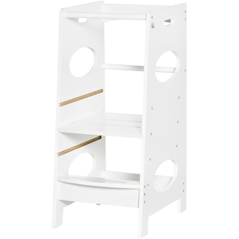 foto del prodotto torre montessoriana tower per bambini in mdf altezza regolabile homcom