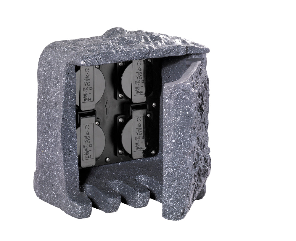 foto del prodotto torretta 4 spine shuko da esterno ip44 in poliestere grigio
