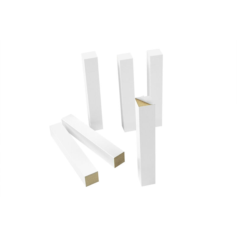 foto del prodotto torri d angolo universali 18x18x120mm bianco angolo interno, esterno, connettori per battiscopa 6 torri angolari 18x18x120mm, laminato bianco
