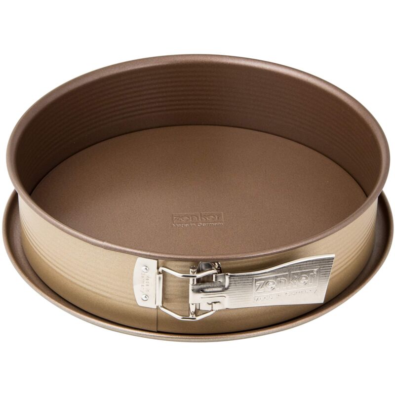foto del prodotto tortiera apribile linea mojave gold dorata ad 1 fondo con base sporgente in antiaderente con particelle minerali di rinforzo dimensioni 26 cm