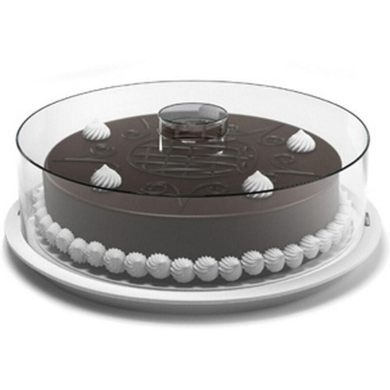foto del prodotto tortiera contenitore plastica coperchio funge d'alzata 29cm h 9cm piatto trasporto - - trade shop traesio