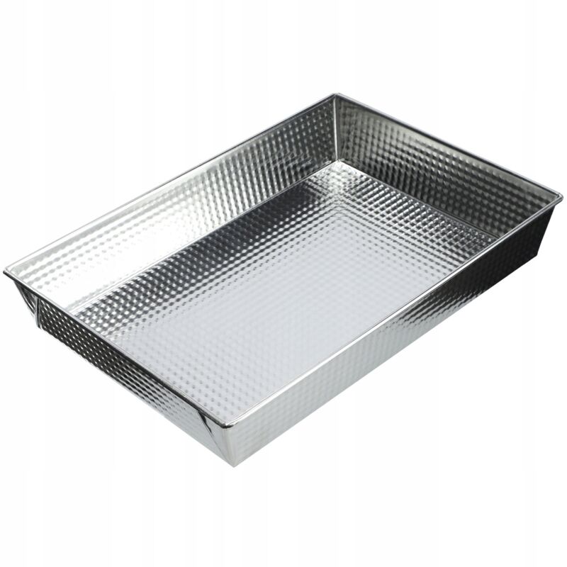foto del prodotto tortiera rettangolare, teglia grande con rivestimento antiaderente e bordi alti, accessorio da cucina argento, 36 x 25,5 cm kadax