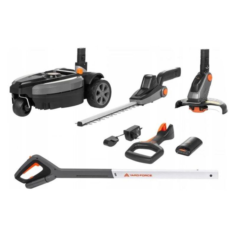 foto del prodotto tosaerba a batteria intercambiabile in tagliabordi e tagliasiepi i flex yardforce lmf24bn