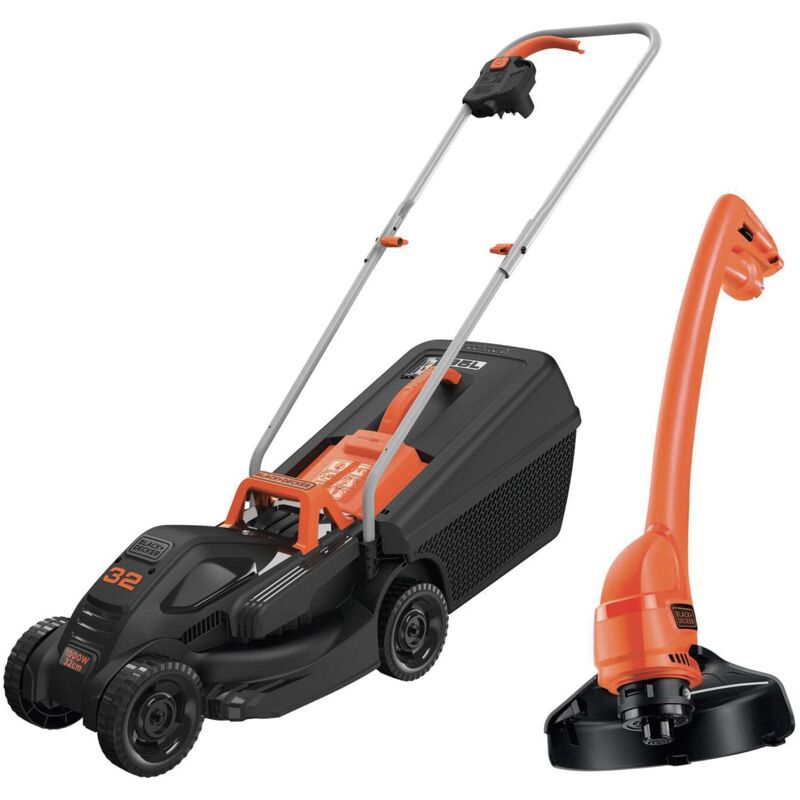 foto del prodotto tosaerba elettrico 1000w + tagliabordi 250w black + decker altezza taglio regolabile