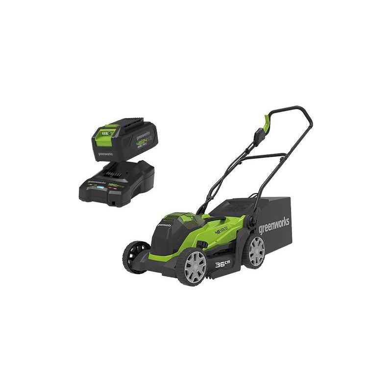 foto del prodotto tosaerba greenworks 48v g48lm36k2 kit