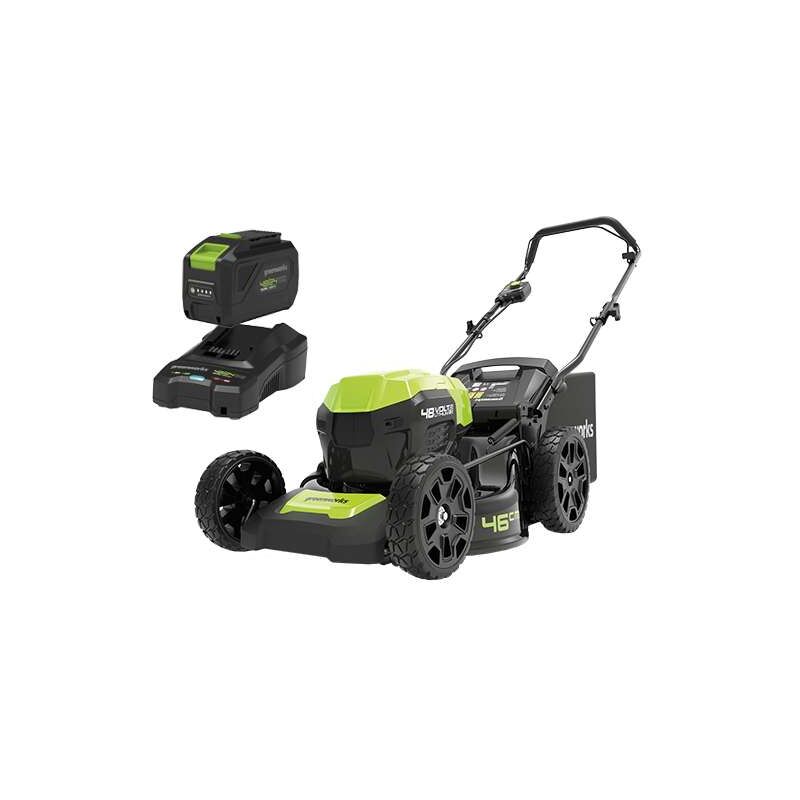 foto del prodotto tosaerba greenworks 48v gd48lm46k4kit