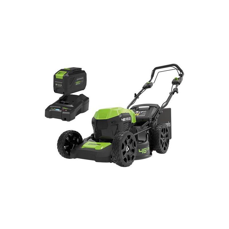 foto del prodotto tosaerba greenworks 48v gd48lm46spk4 kit