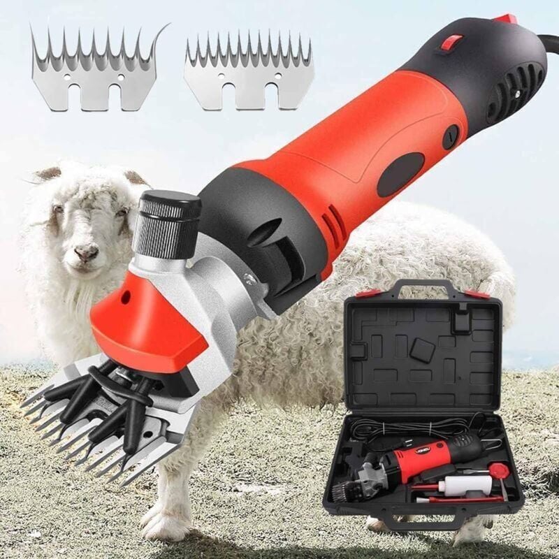 foto del prodotto tosatrice elettrica per pecore da 850 w, lama dritta a 13 denti machete a 9 denti, tosatrice elettrica professionale per impieghi gravosi a 6