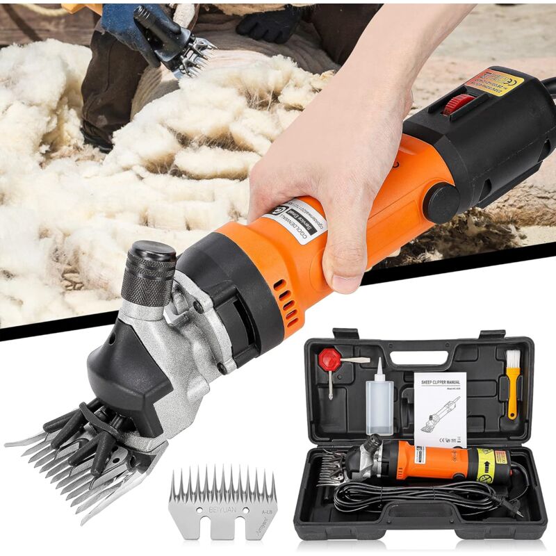 foto del prodotto tosatrice elettrica professionale per pecore 690 w 2400 giri min, 6 velocit , cavo di alimentazione da 5 metri, per bestiame per pecore, alpaca e